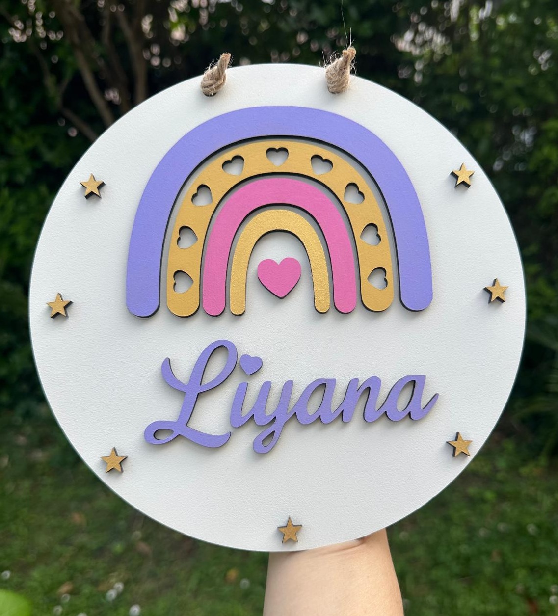 Plaque arc-en-ciel personnalisée