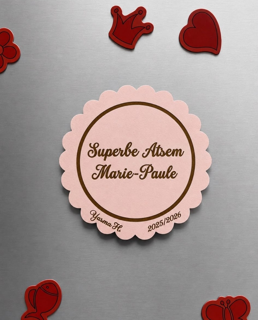 Badge Fleur Personnalisé – "Merci Maîtresse / Maître"